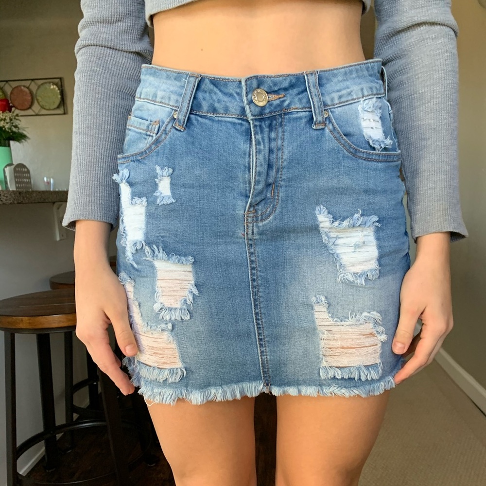 ‘Wax Jean’ Jean Skirt